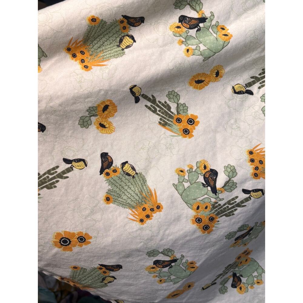 Voodoo Vixen Cactus Bird Print Flowing Midi Skirt Retro Rockabilly Pinup - Picture 8 of 9